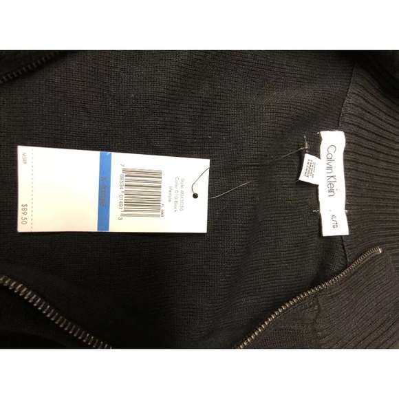 Calvin Klein Zip Up Black Sweater - Picture 4 of 4